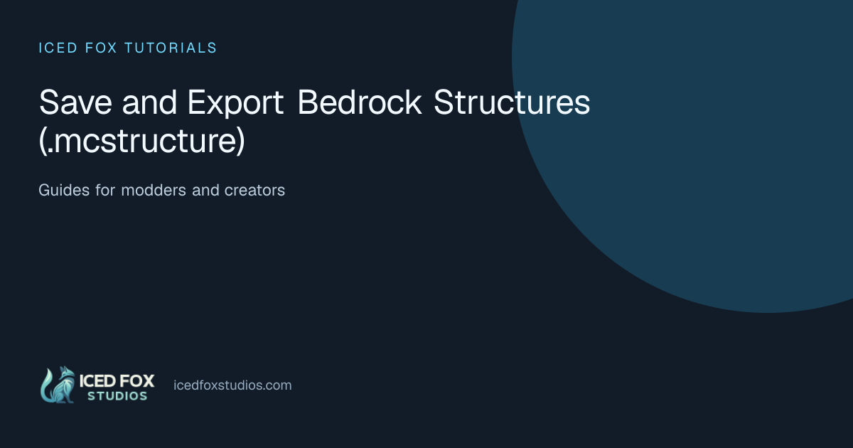 Packing For Export Save and Export Bedrock Structures (.mcstructure)